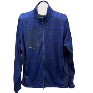 Zero Restriction Mens Blue Wave Hybrid Golf Jacket Bali Hai Logo Full Zip Large
